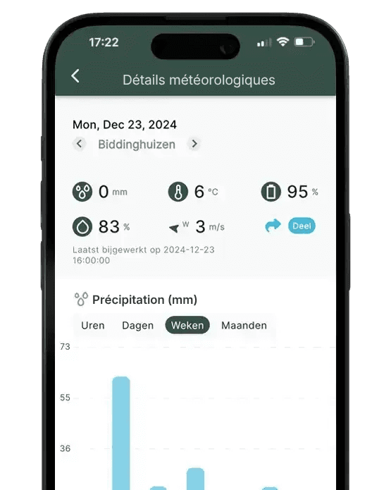 Digital rain gauge screenshot