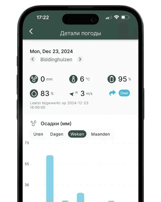 Digital rain gauge screenshot